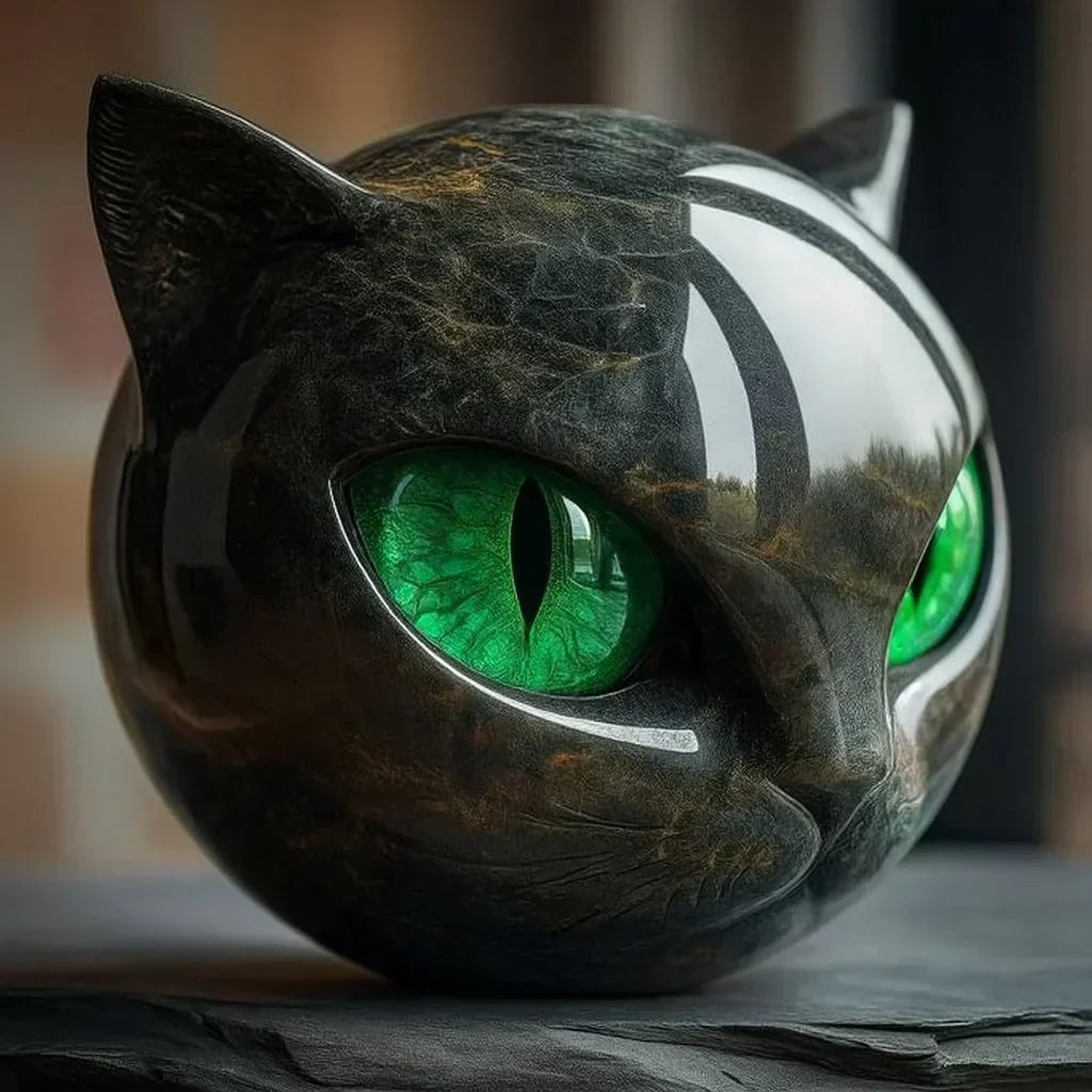 Moktan Sabai Cat Head Decorative Sculpture
