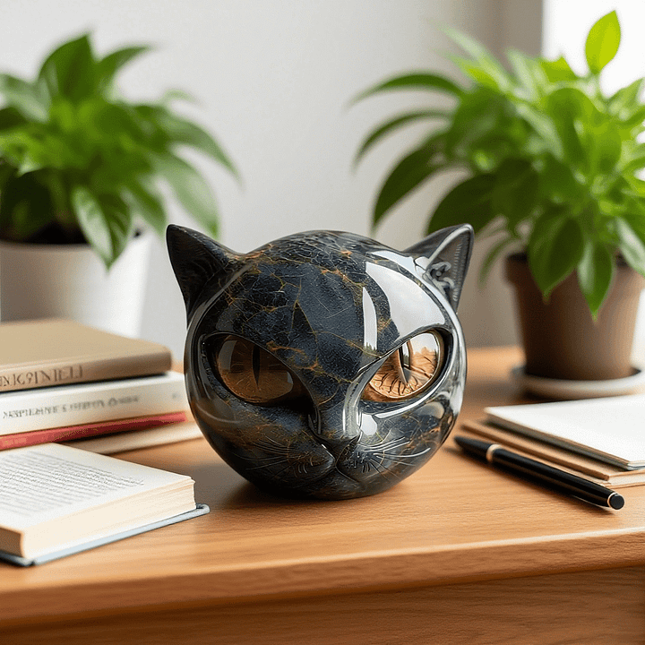 Moktan Sabai Cat Head Decorative Sculpture