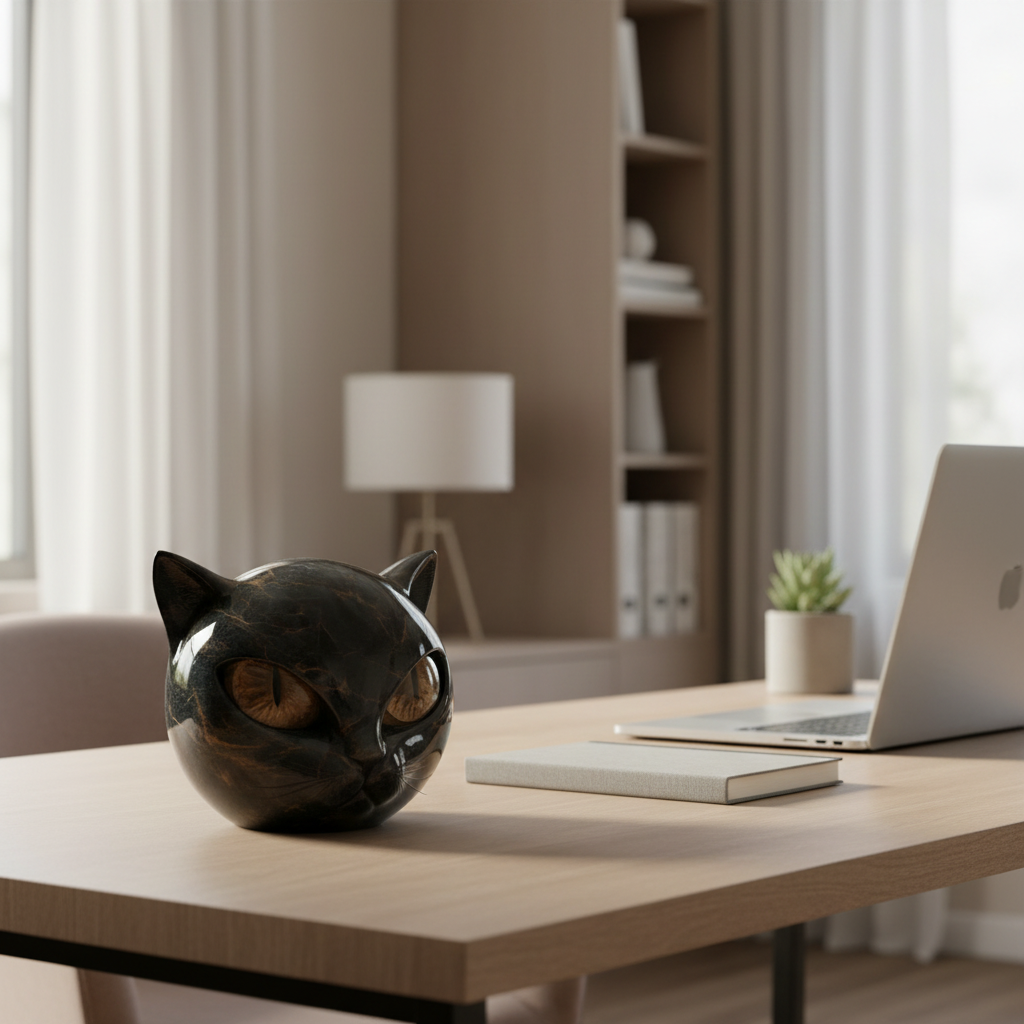 Moktan Sabai Cat Head Decorative Sculpture