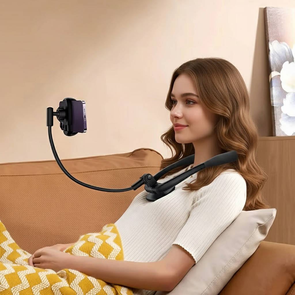 Moktan Sabai Hands-Free Neck Phone Holder Adjustable Flexible Mount for Bed & Desk