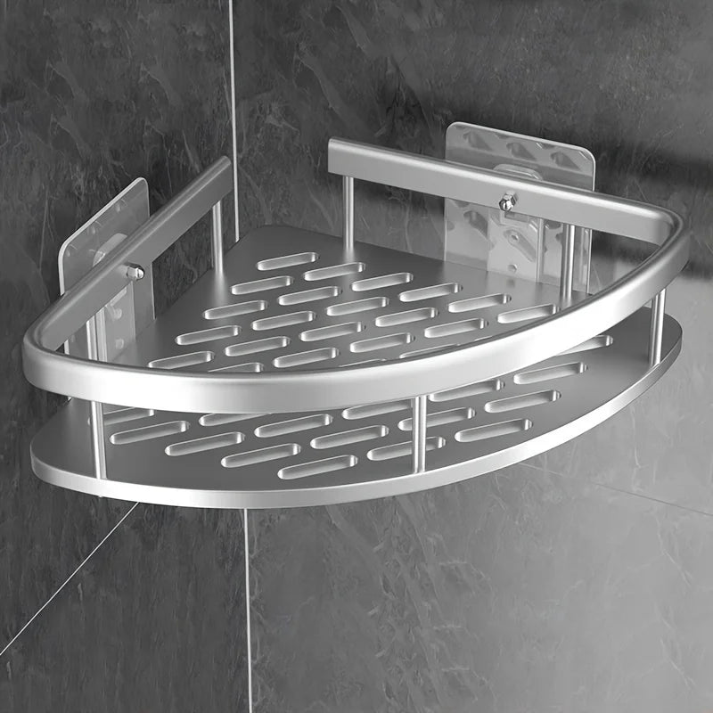 Moktan Sabai Stainless Steel Tension Shower Caddy Corner Shelf Bathroom Organizer Storage