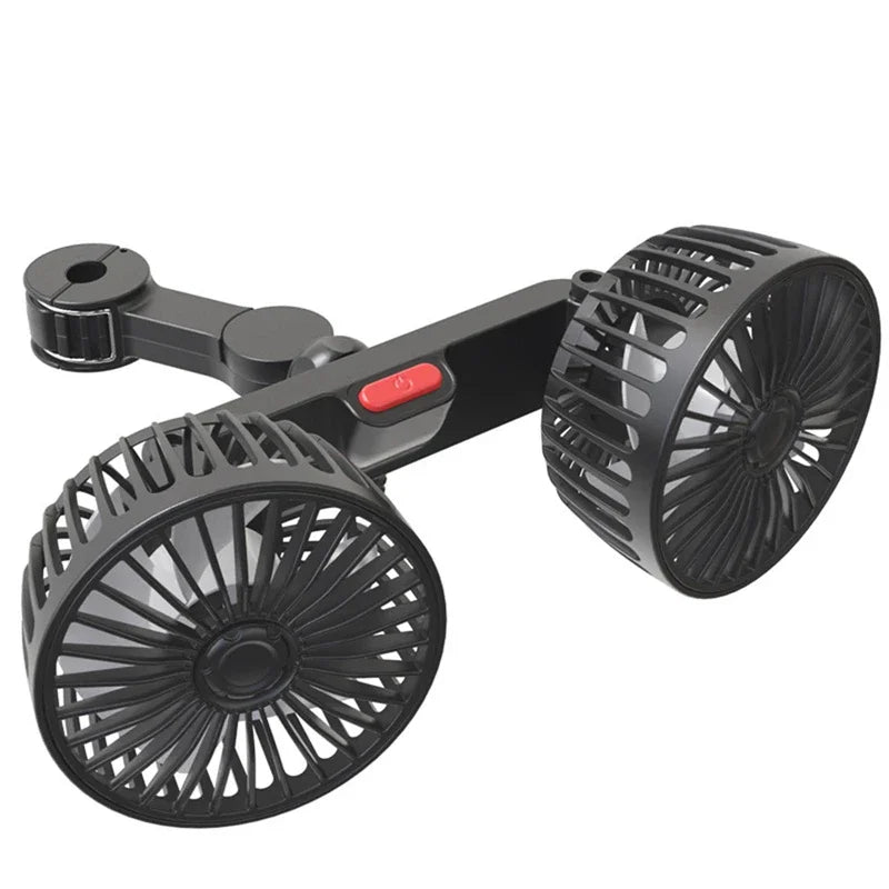 Moktan Sabai Portable Dual-Head USB Fan for Car with 360° Rotation & 3 Speed Settings for Ultimate Comfort
