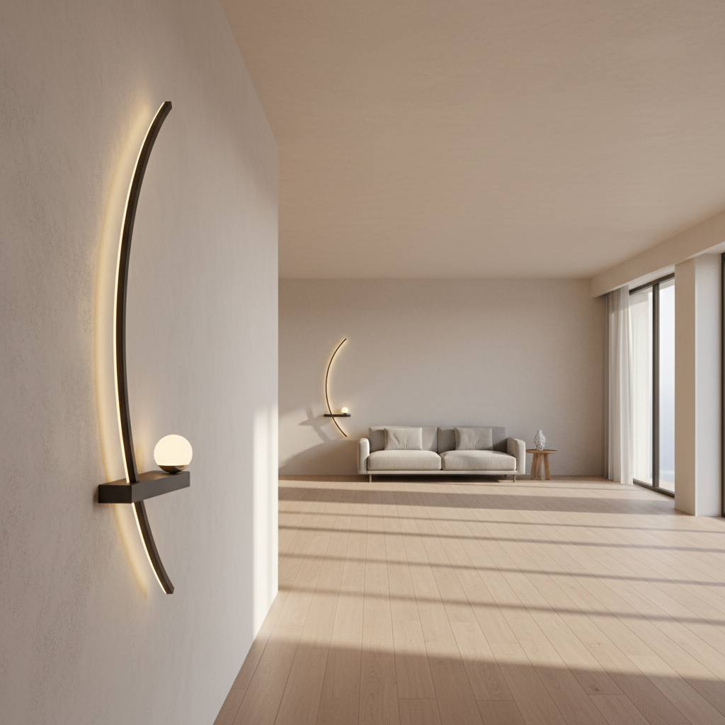 Moktan Sabai 2pcs Modern Adjustable LED Wall Sconce 31.5" Arched Bedside Lamp 3000K Warm Glow