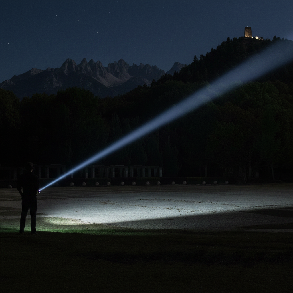Moktan Sabai Rechargeable LED Flashlight | High Lumen Zoomable Torch with LCD Power Display